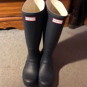 Navy tall hunter boots brand new w/o tag